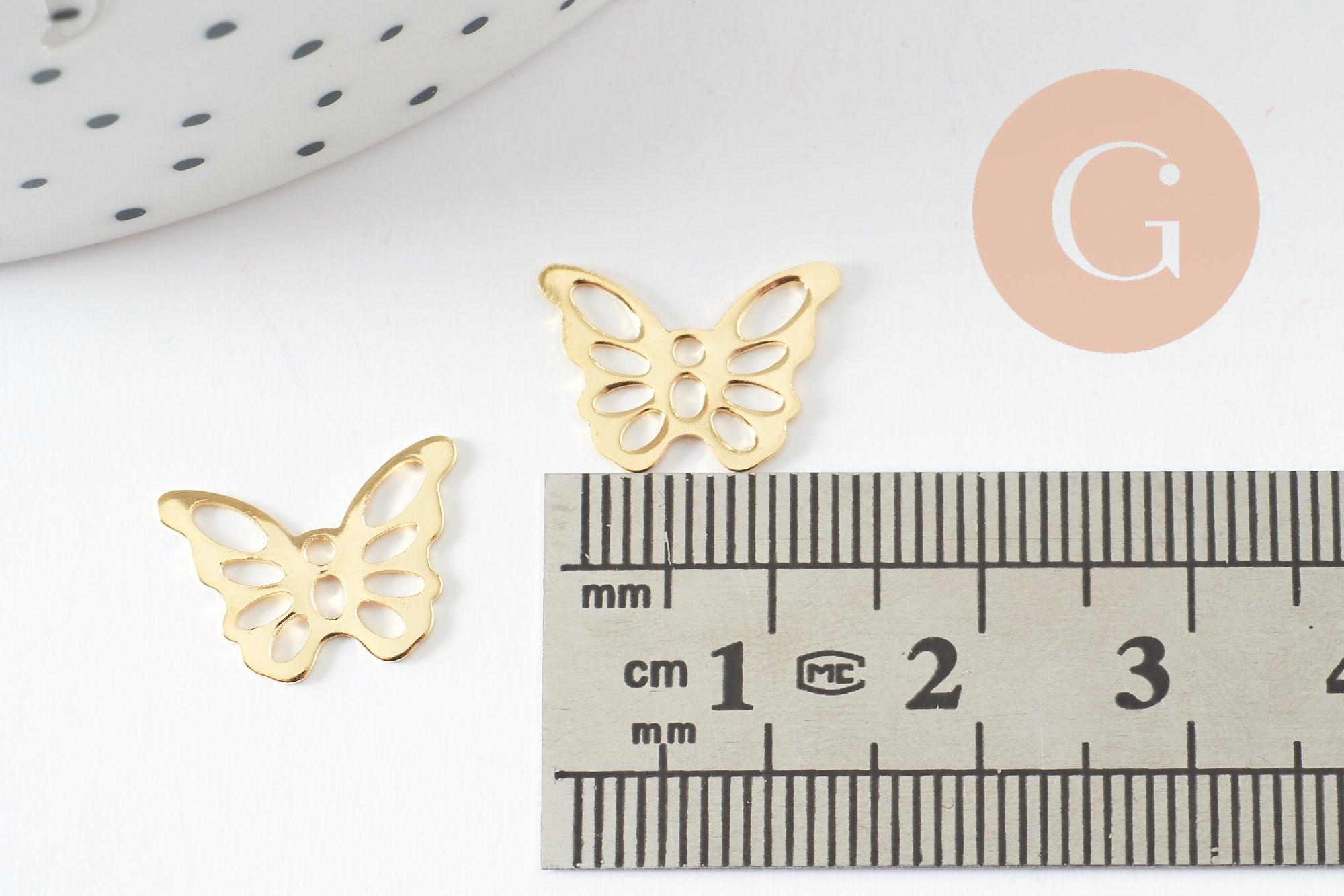 Gingerlily G9664 pendentif papillon acier doré 10,5mm x5