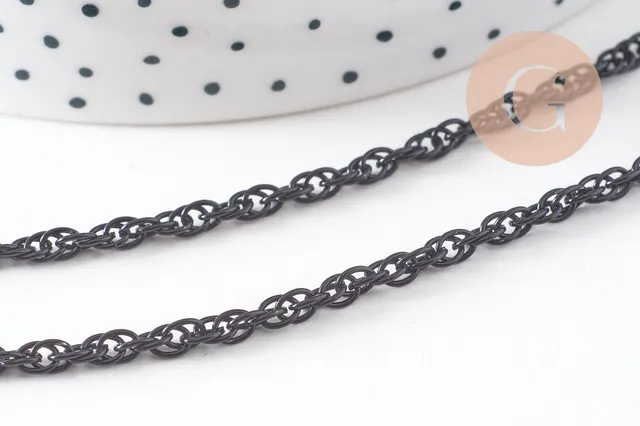 Gingerlily maille G1373 chaîne noire 2,8 mm 4 mètres