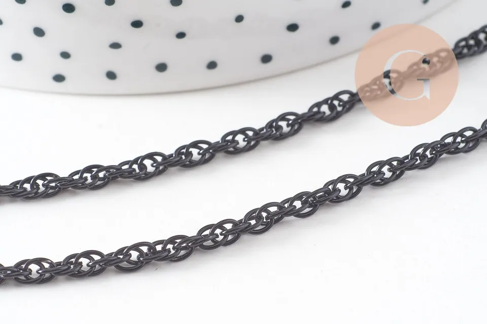 Gingerlily maille G1373 chaîne noire 2,8 mm 4 mètres
