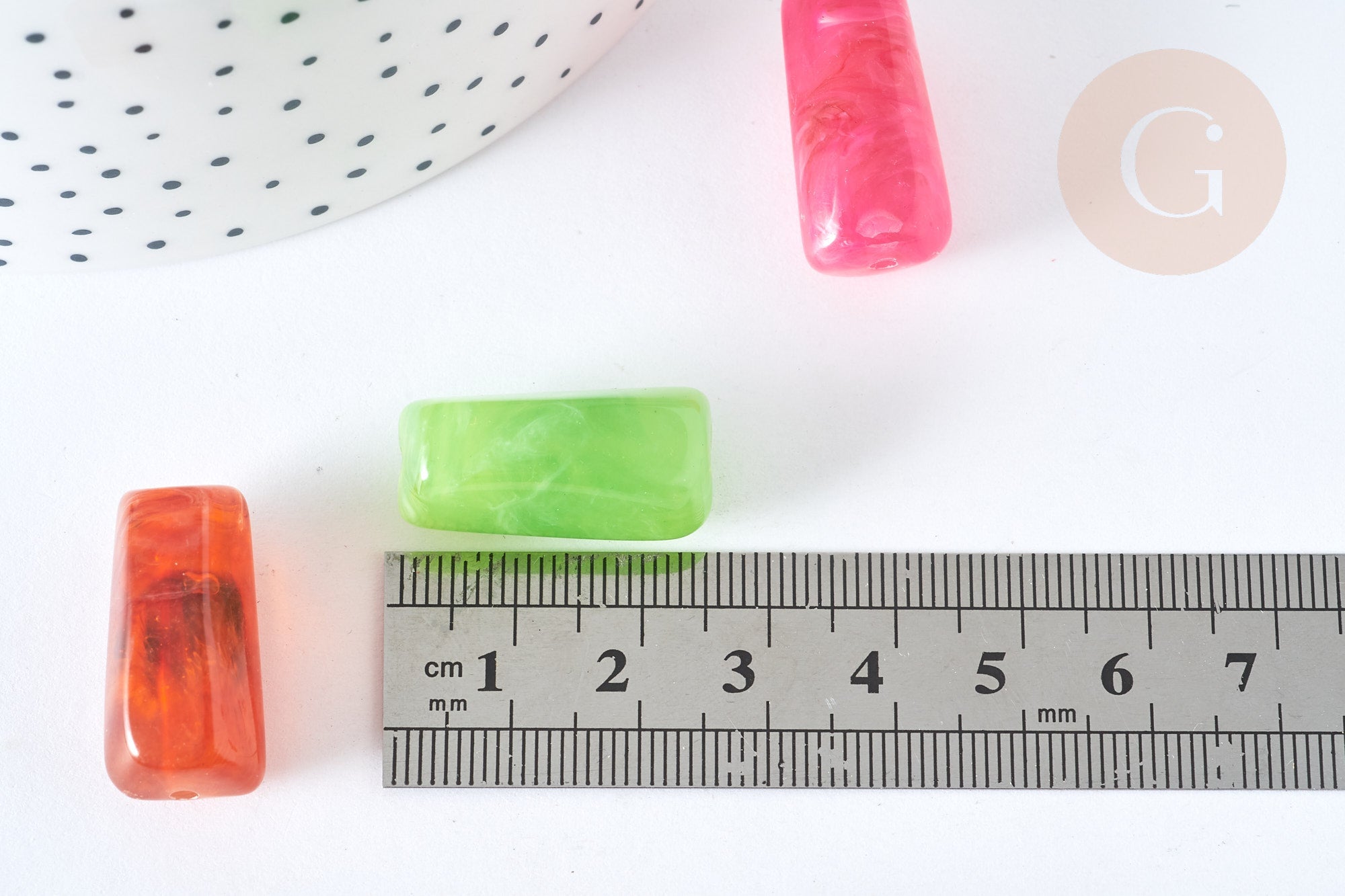 Gingerlily Perles tube G7274 perle acrylique multicolore 25mm x10