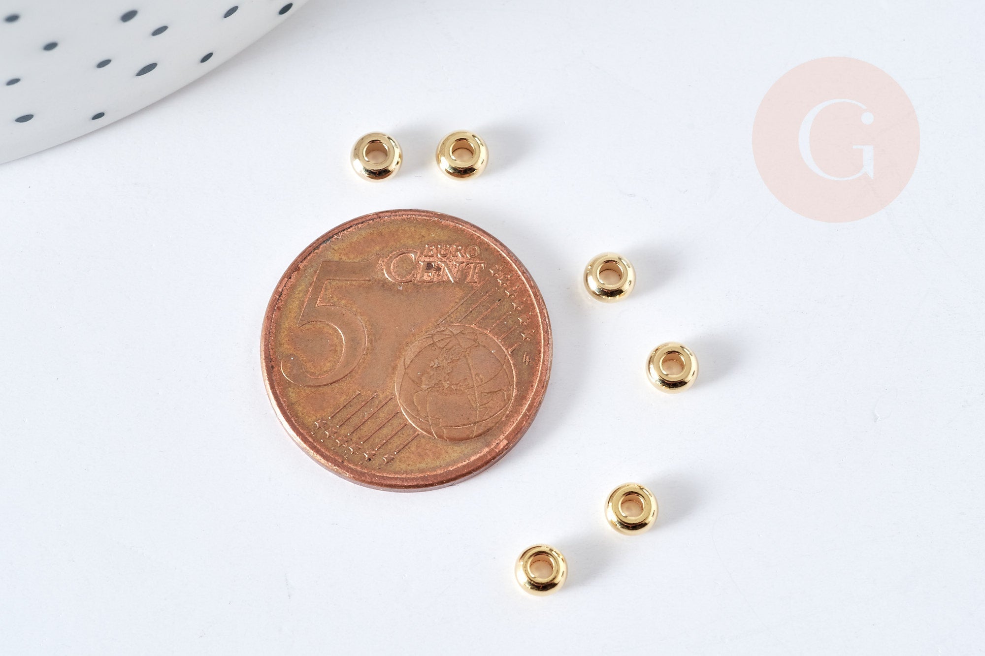 Gingerlily Perles G8480 perle donut dorée 4x2mm x10