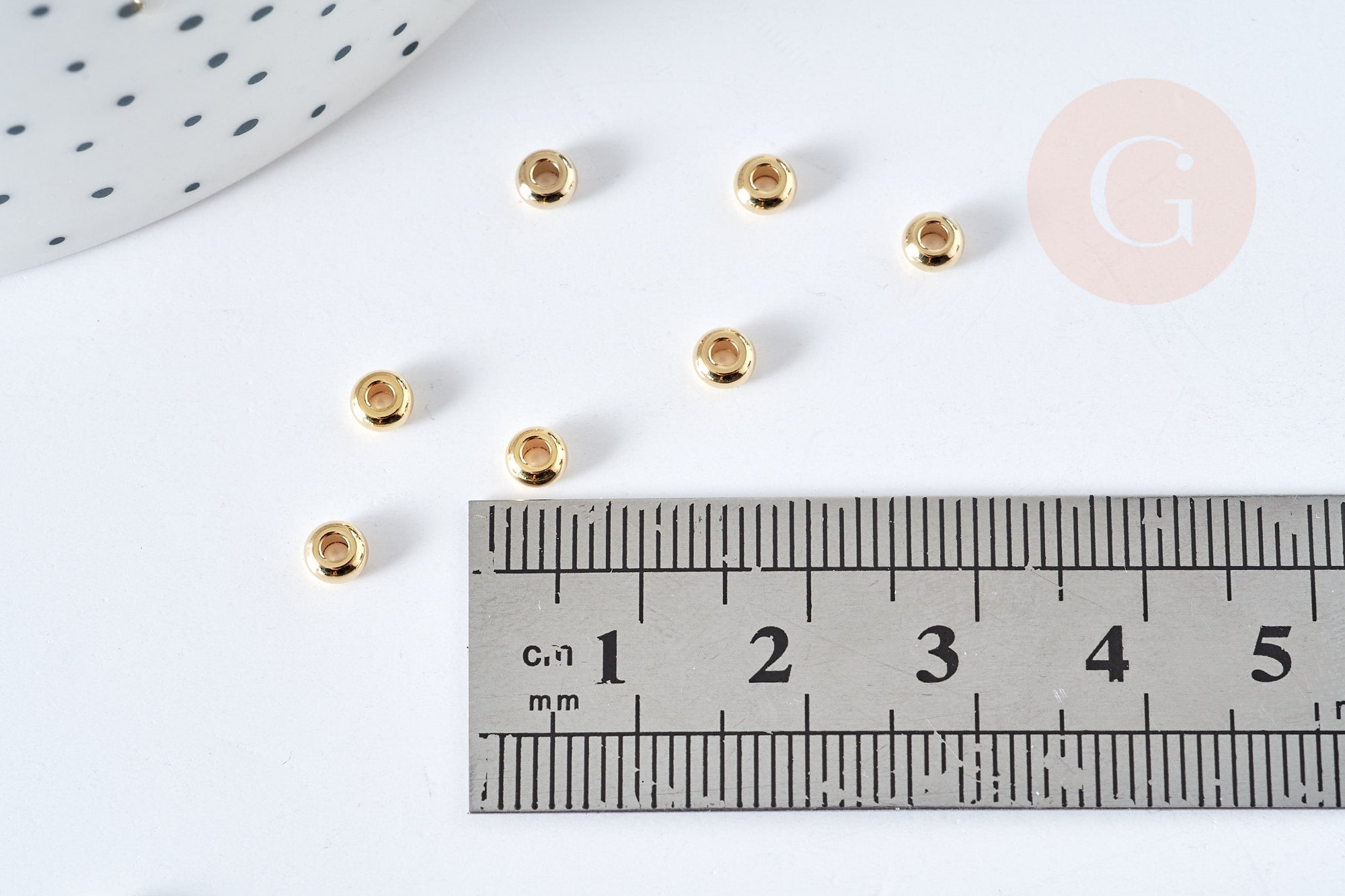 Gingerlily Perles G8480 perle donut dorée 4x2mm x10