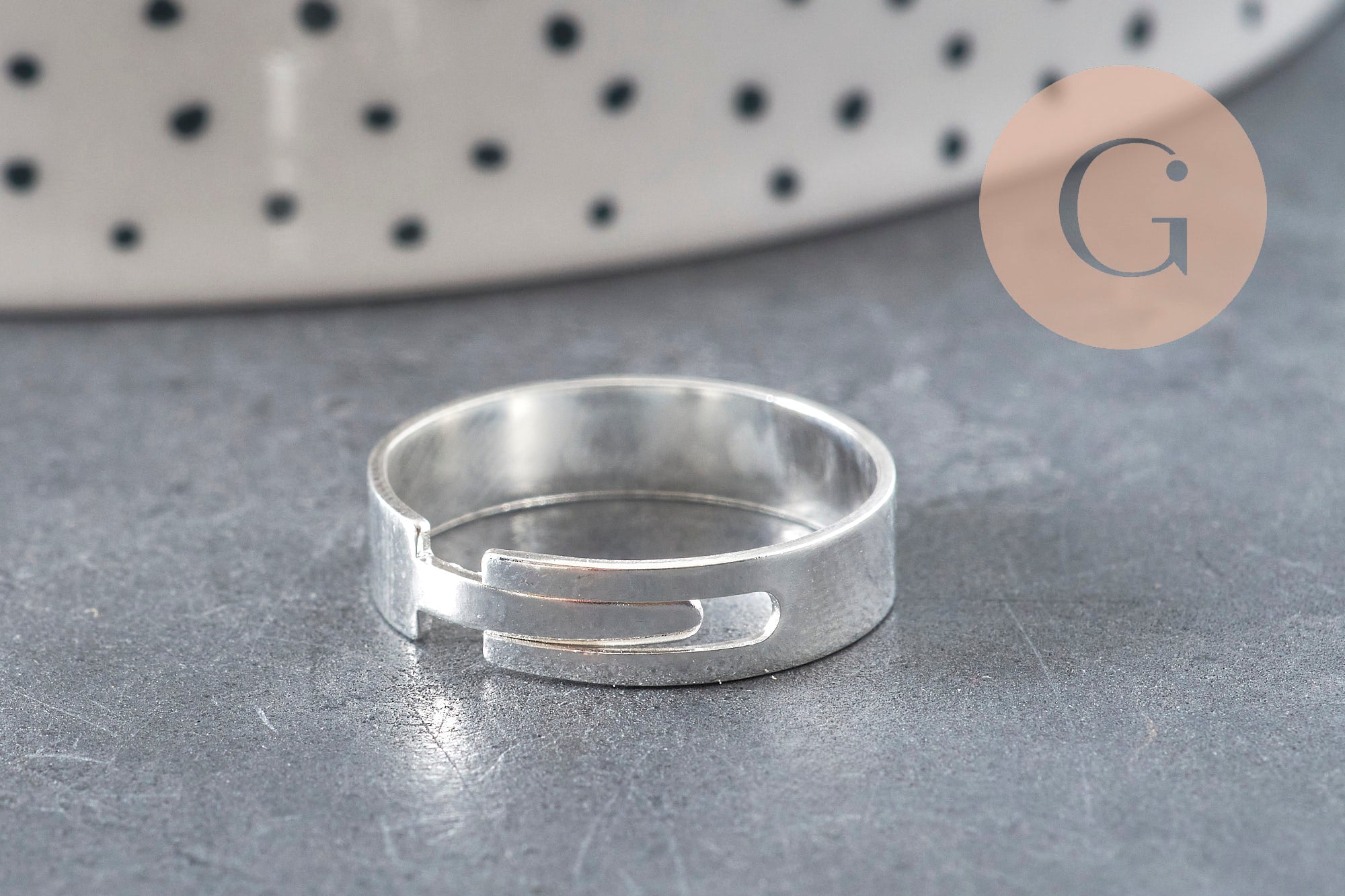 Gingerlily Bijoux G11182 bague réglable acier 18mm x2