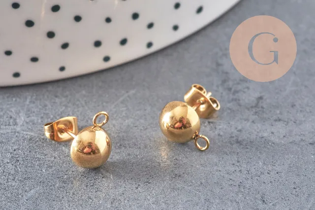 Gingerlily Clous puces G11019 boucles 8 mm doré la paire