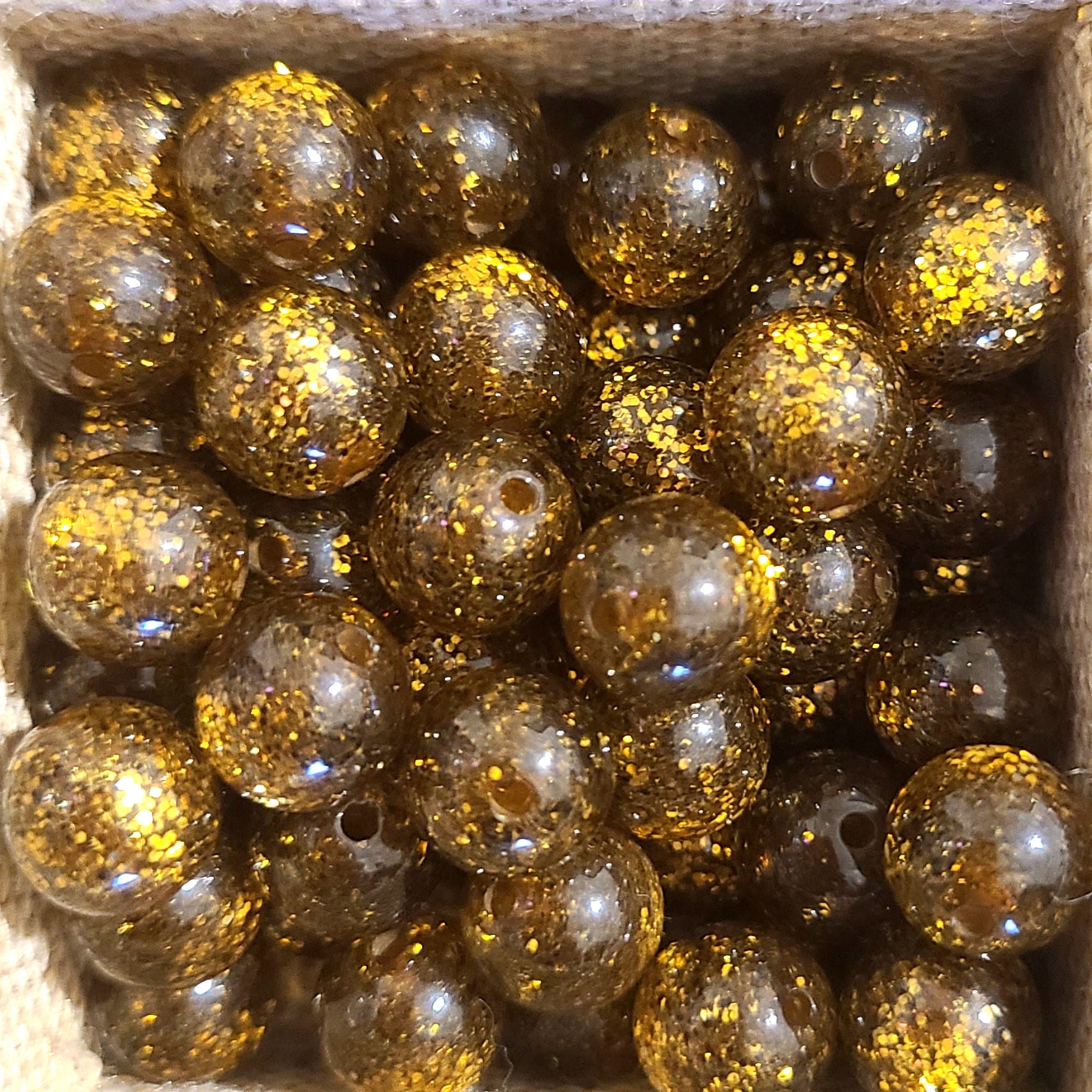 ARTSHOP Boules Glitters 1023 perle ronde 10mm ambre x1