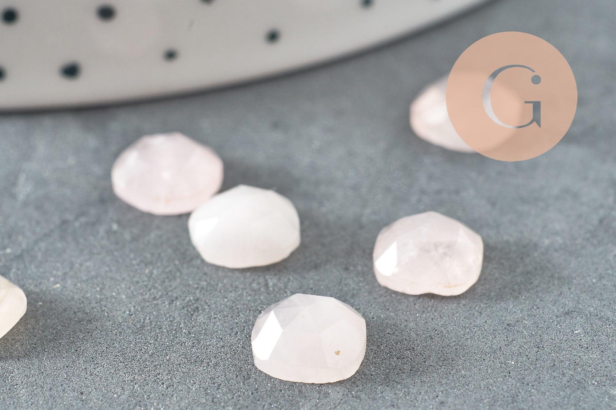 Gingerlily Perles G9682 cabochon carré quartz rose 8x8mm x1