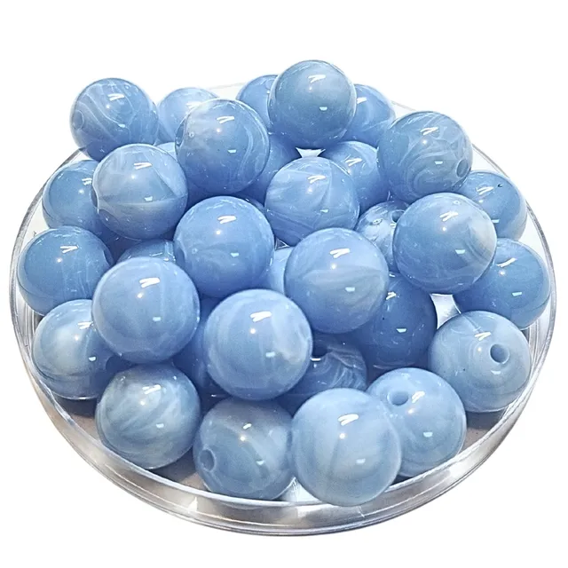 ARTSHOP 253 boules acrylique bleu ciel marbré 16mm x15