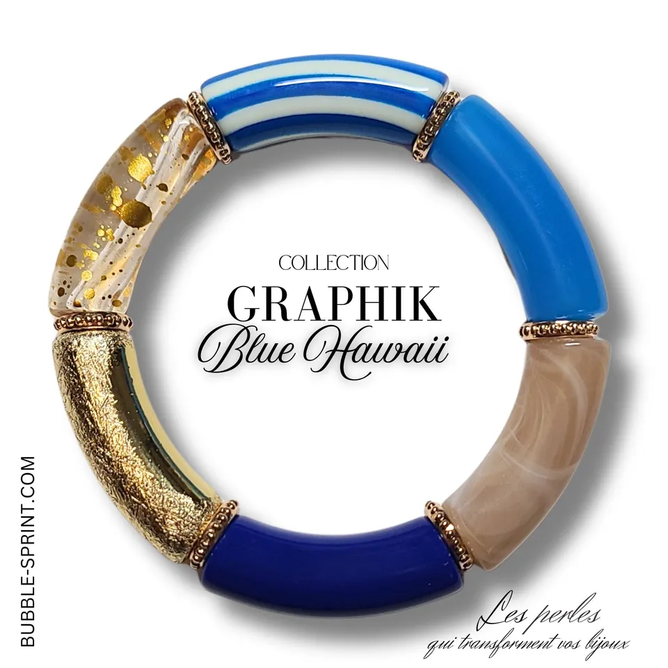 ARTSHOP GRAPHIK Bracelet Blue Hawaii Kit Bleu 5,5CM