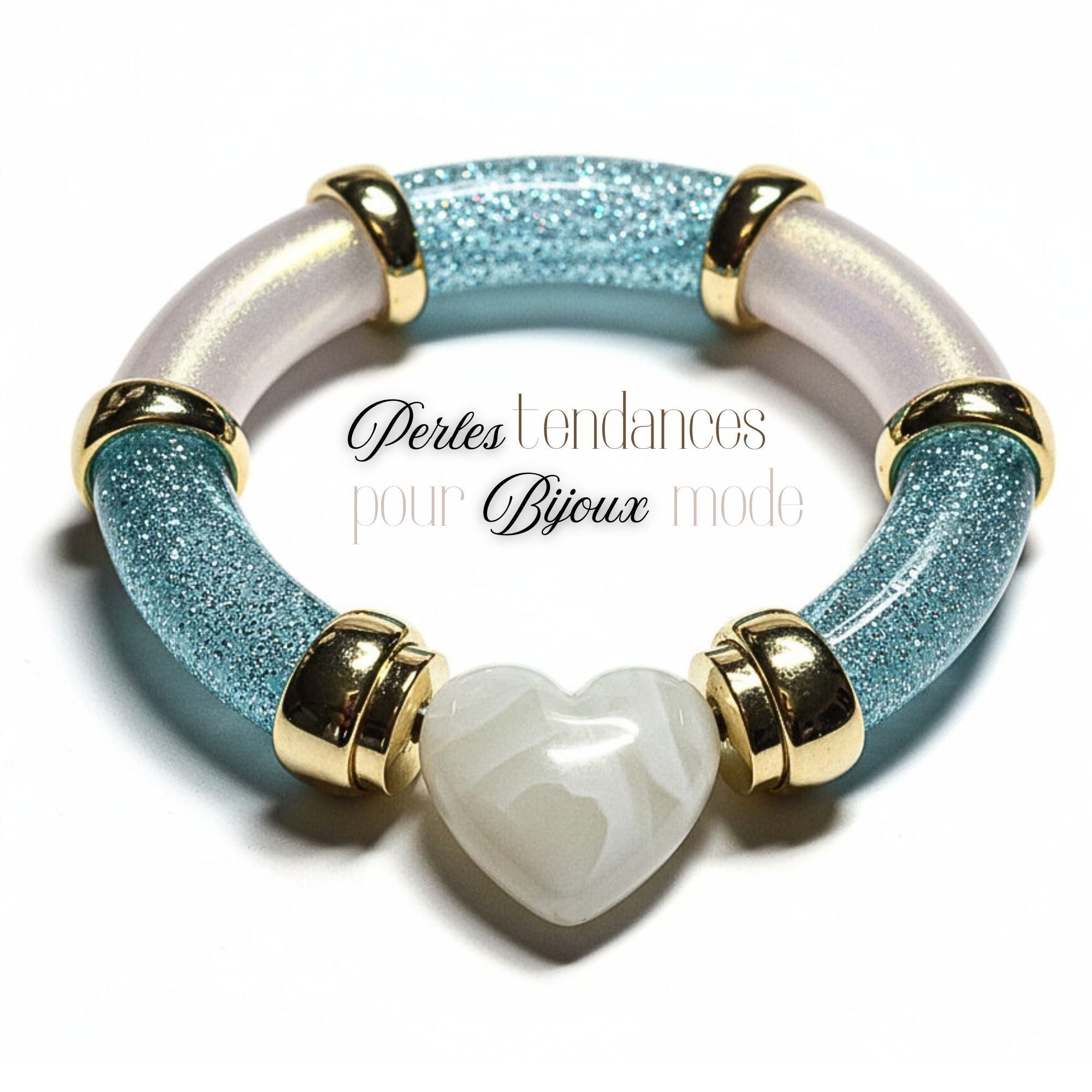 ARTSHOP Lovely kit bracelet aqua acrylique complet