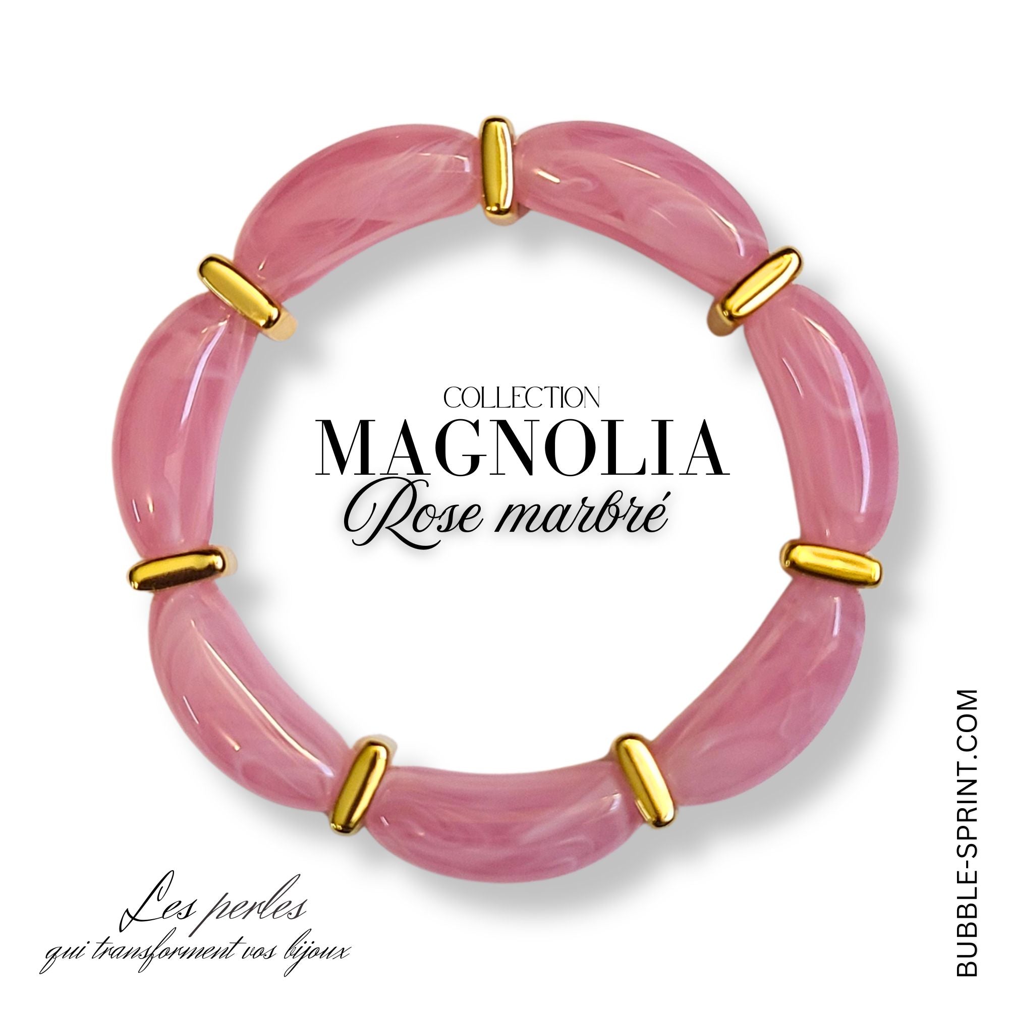 ARTSHOP Magnolia kit bracelet Rose marbré à faire soi-même