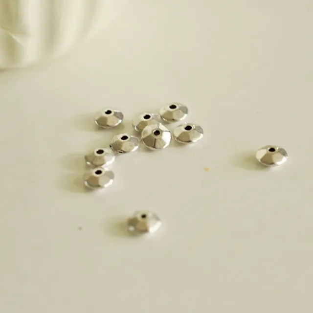 Gingerlily Perles rondelles facettées argent vieilli 6mm x20
