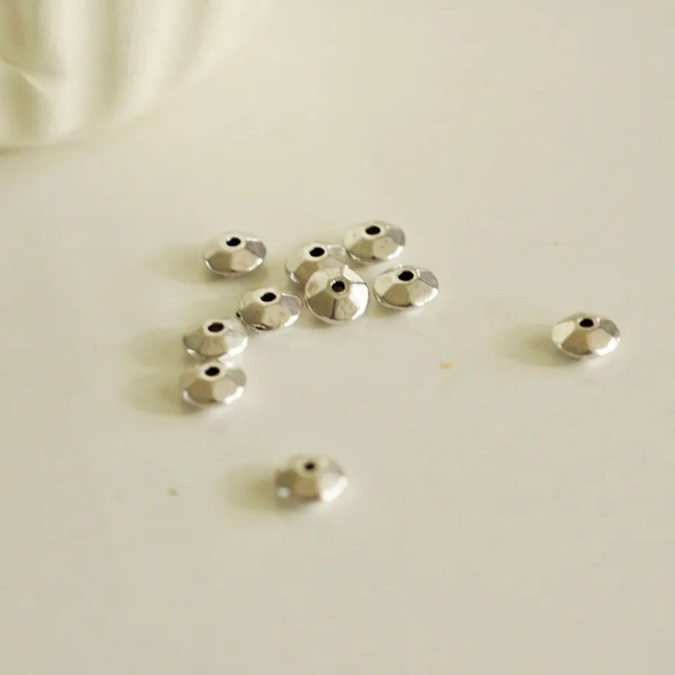 Gingerlily Perles rondelles facettées argent vieilli 6mm x20