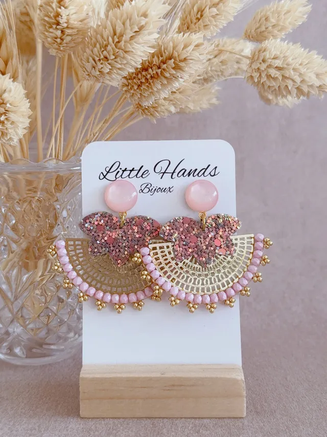 Little Hands Bijoux Aglaée 1 boucles d'oreilles fantaisie roses