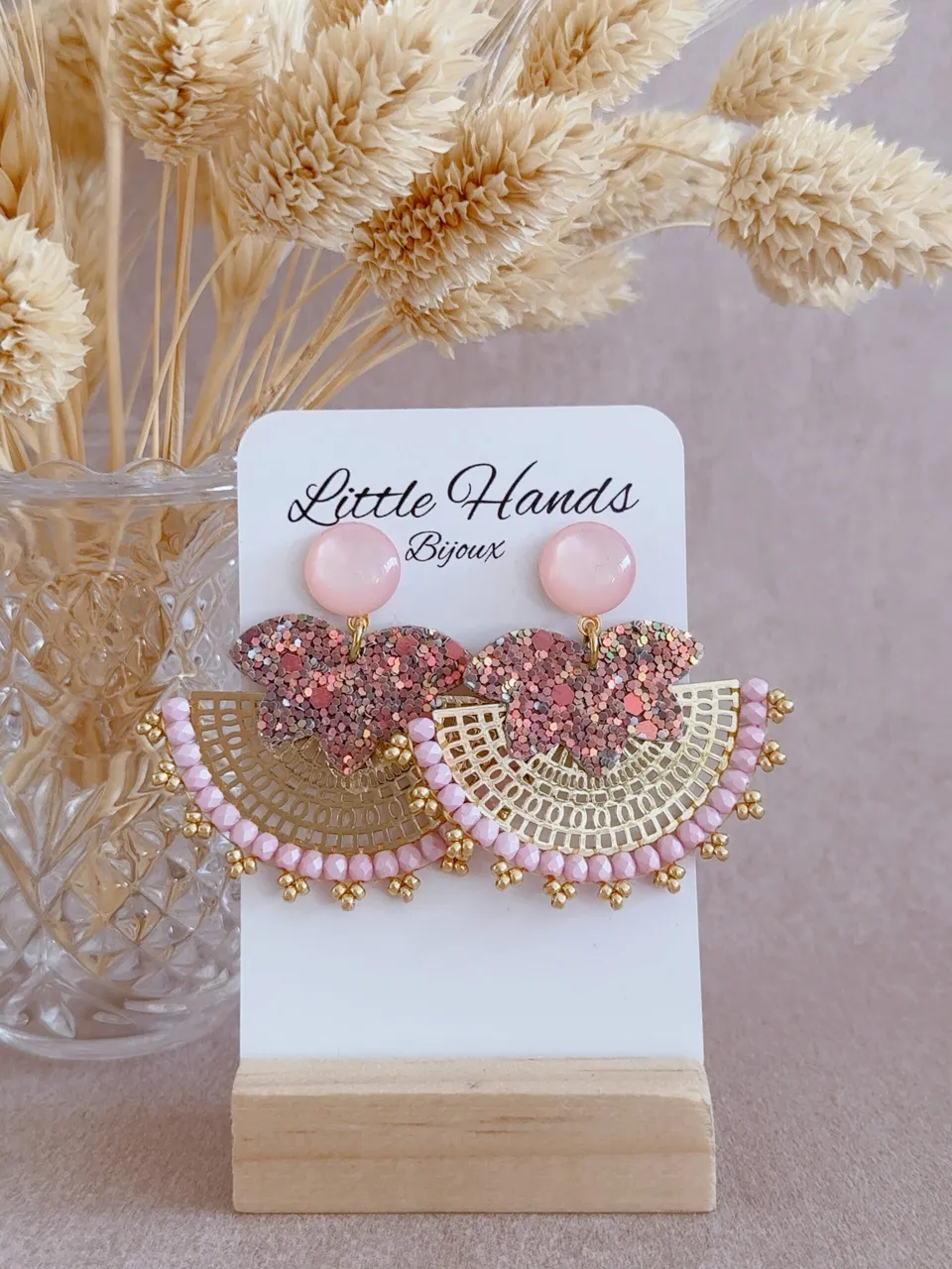 Little Hands Bijoux Aglaée 1 boucles d'oreilles fantaisie roses