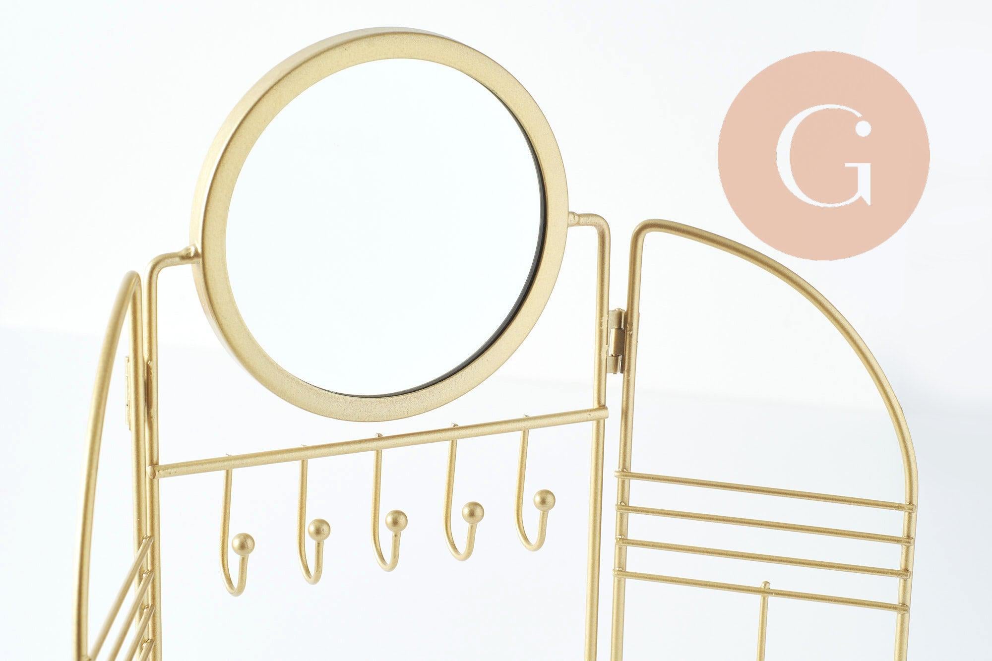 Gingerlily G9794 présentoir bijoux doré 33cm miroir