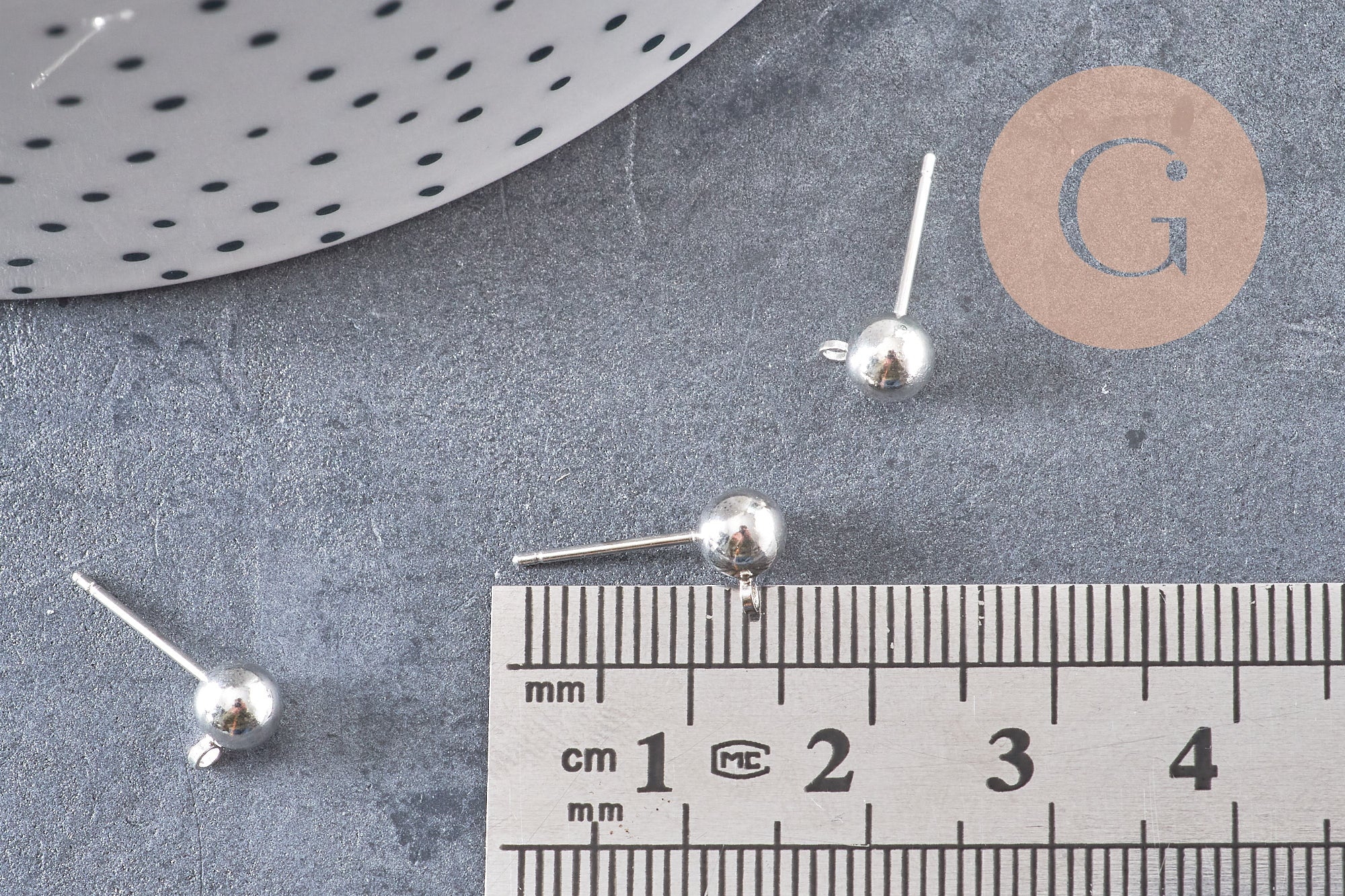 Gingerlily G1248 clous puces boule 5 mm argenté x10