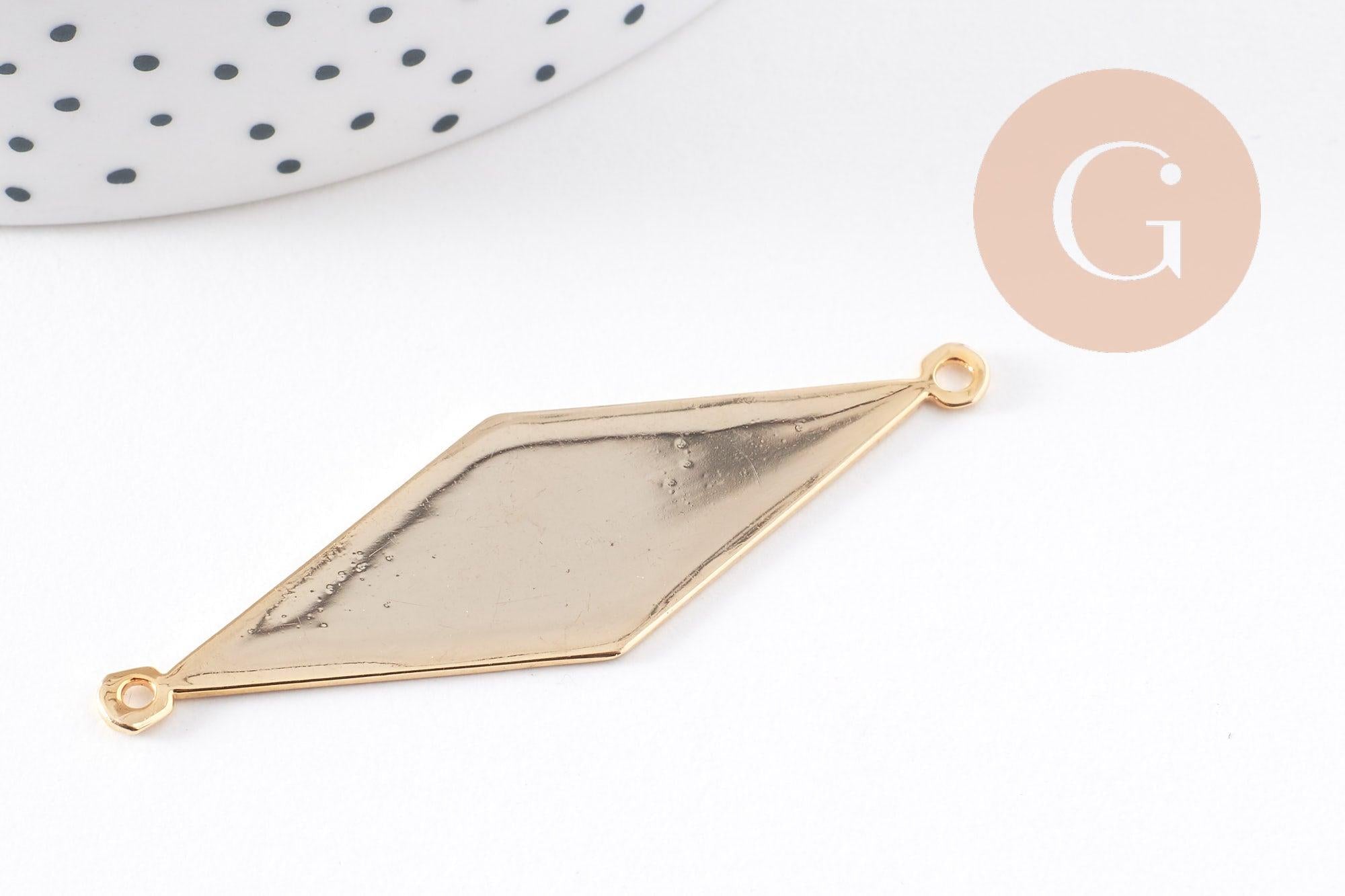 Gingerlily Pendentif triangle laiton doré 16K texturé x1