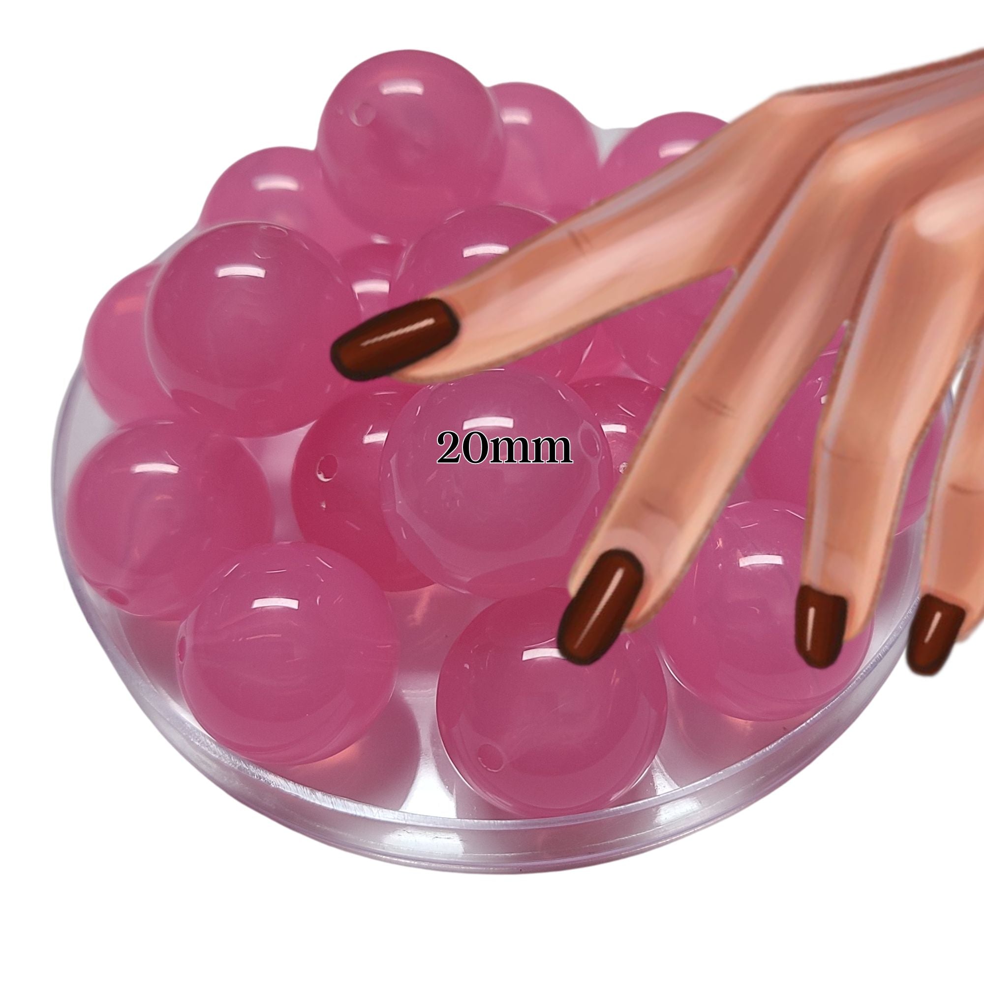 ARTSHOP Boules 20MM Sorbet fraise perles acryliques x10