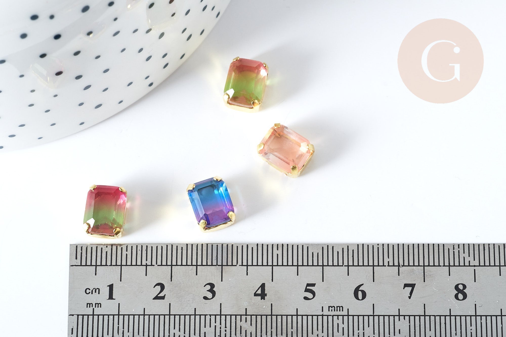 Gingerlily Cabochon cristal rectangle transparent 8x10mm