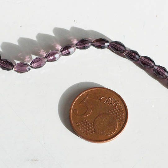 Gingerlily G572 perles verre facettées violettes 6mm fil