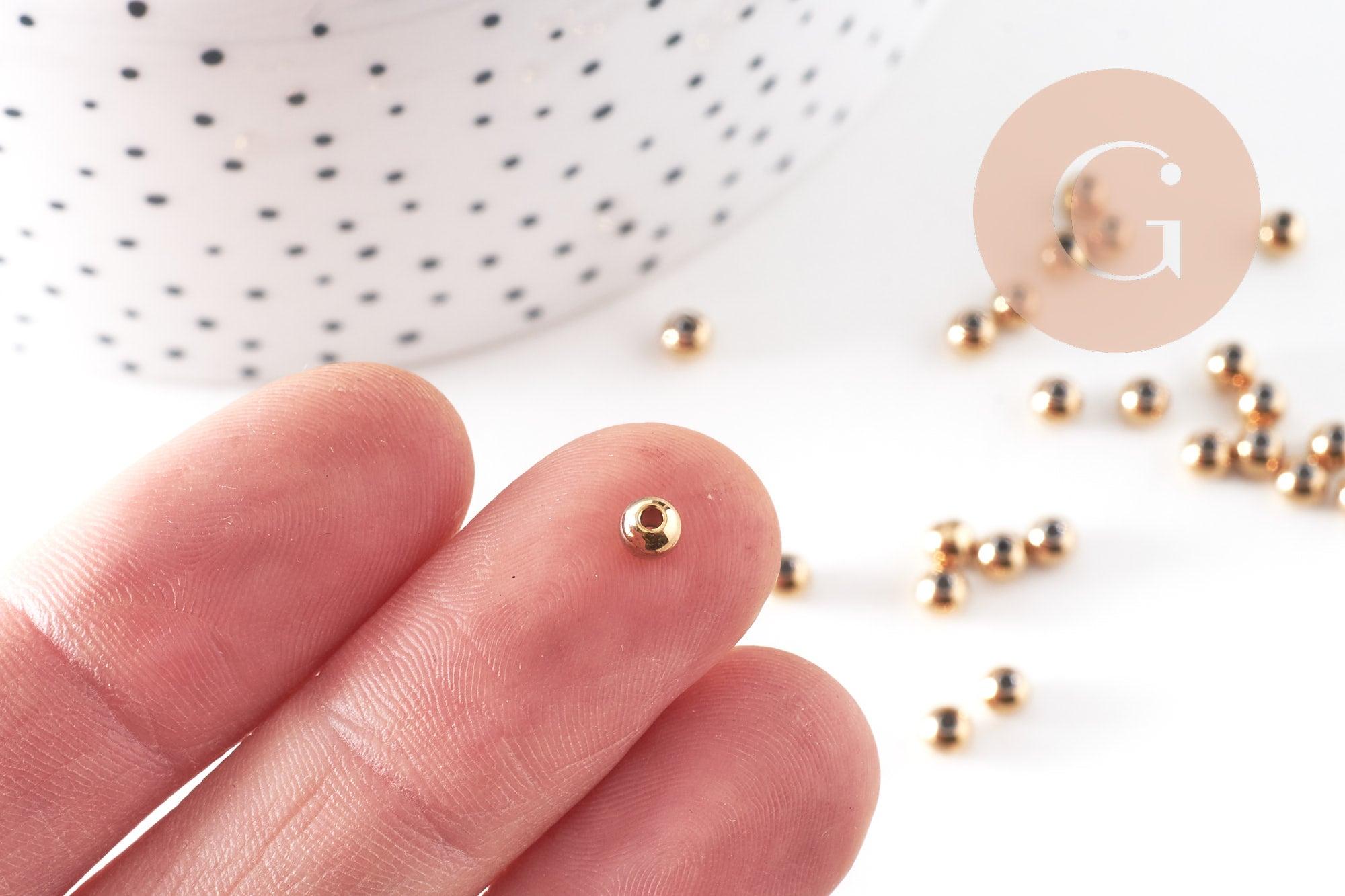 Gingerlily Perles intercalaire 4mm perle acier doré lot de 50