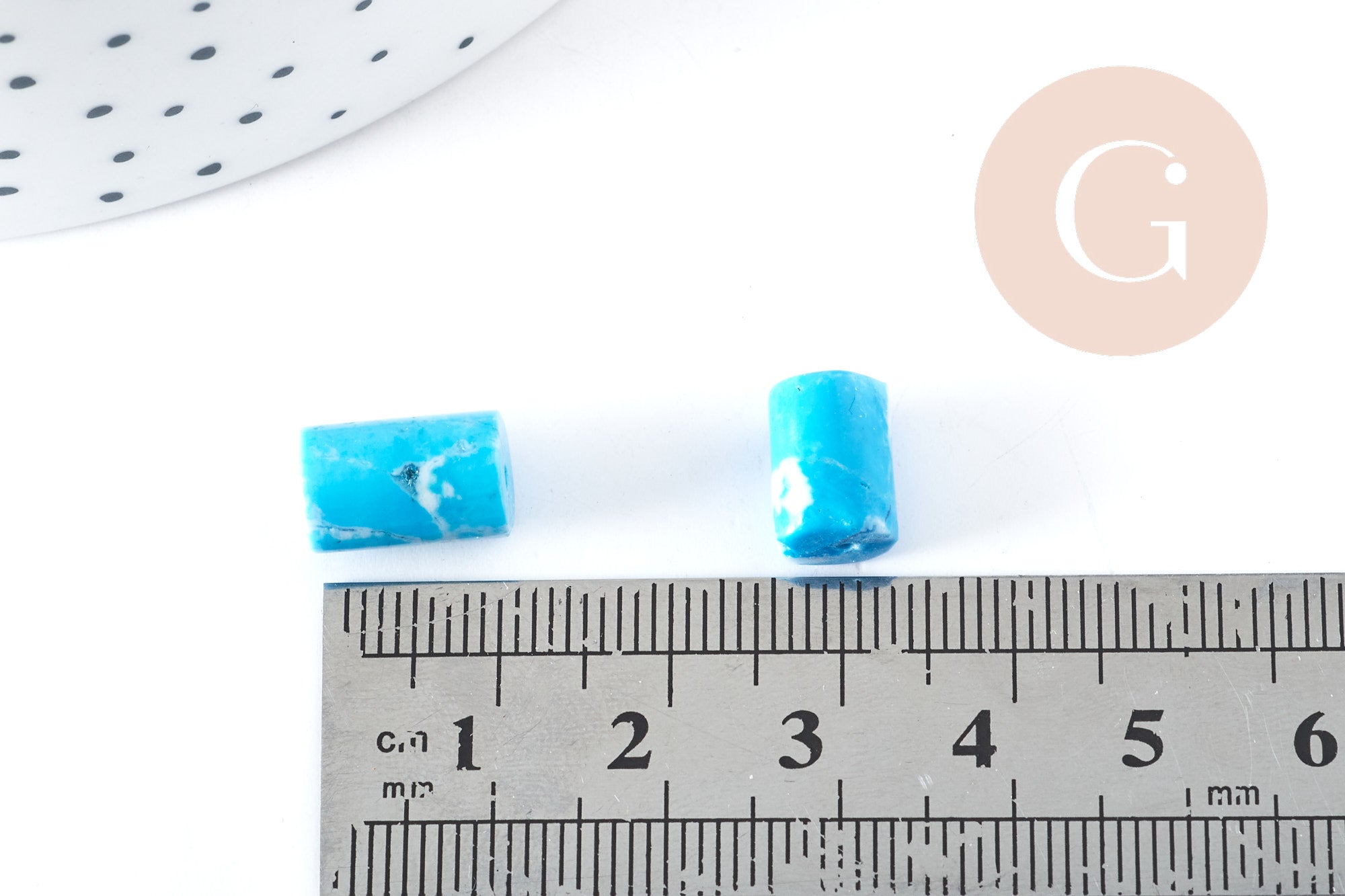 Gingerlily Howlite perles tube turquoise 10x7mm x5