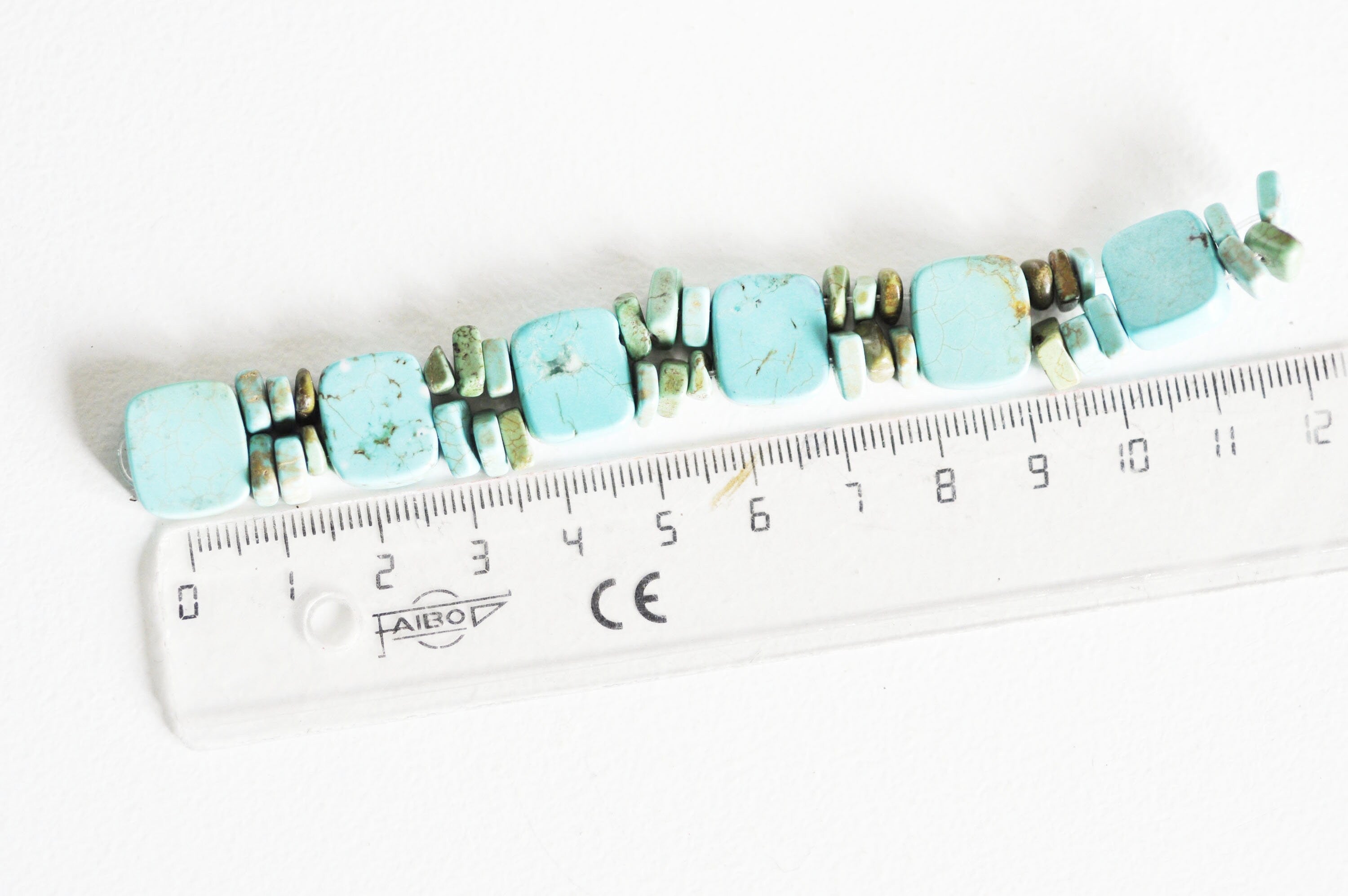 Gingerlily Pierre naturelle G1119 perle turquoise 12x4mm fil