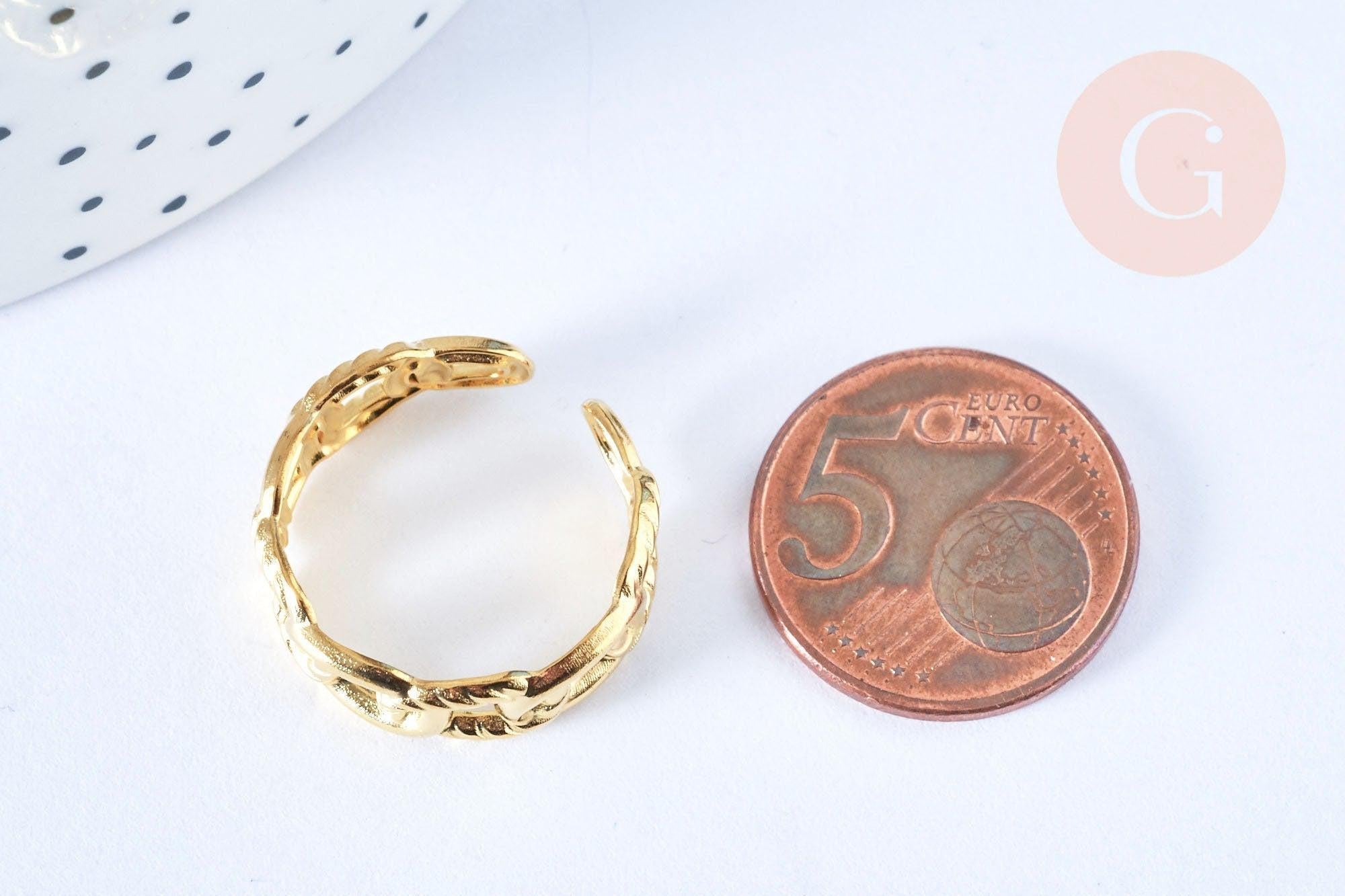 Gingerlily G6410 bague chaîne acier doré taille 54
