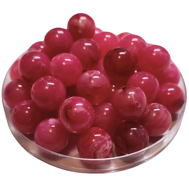 ARTSHOP Boules 16MM 366 perles fuchsia marbré x15 acrylique