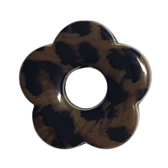 ARTSHOP Flower Power Fleur Capucine 27mm Chocolat Léopard