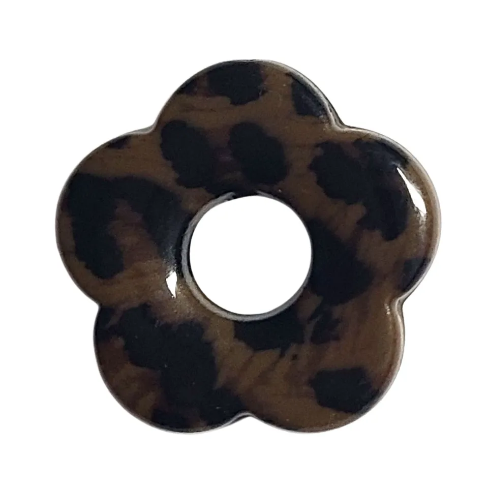 ARTSHOP Flower Power Fleur Capucine 27mm Chocolat Léopard