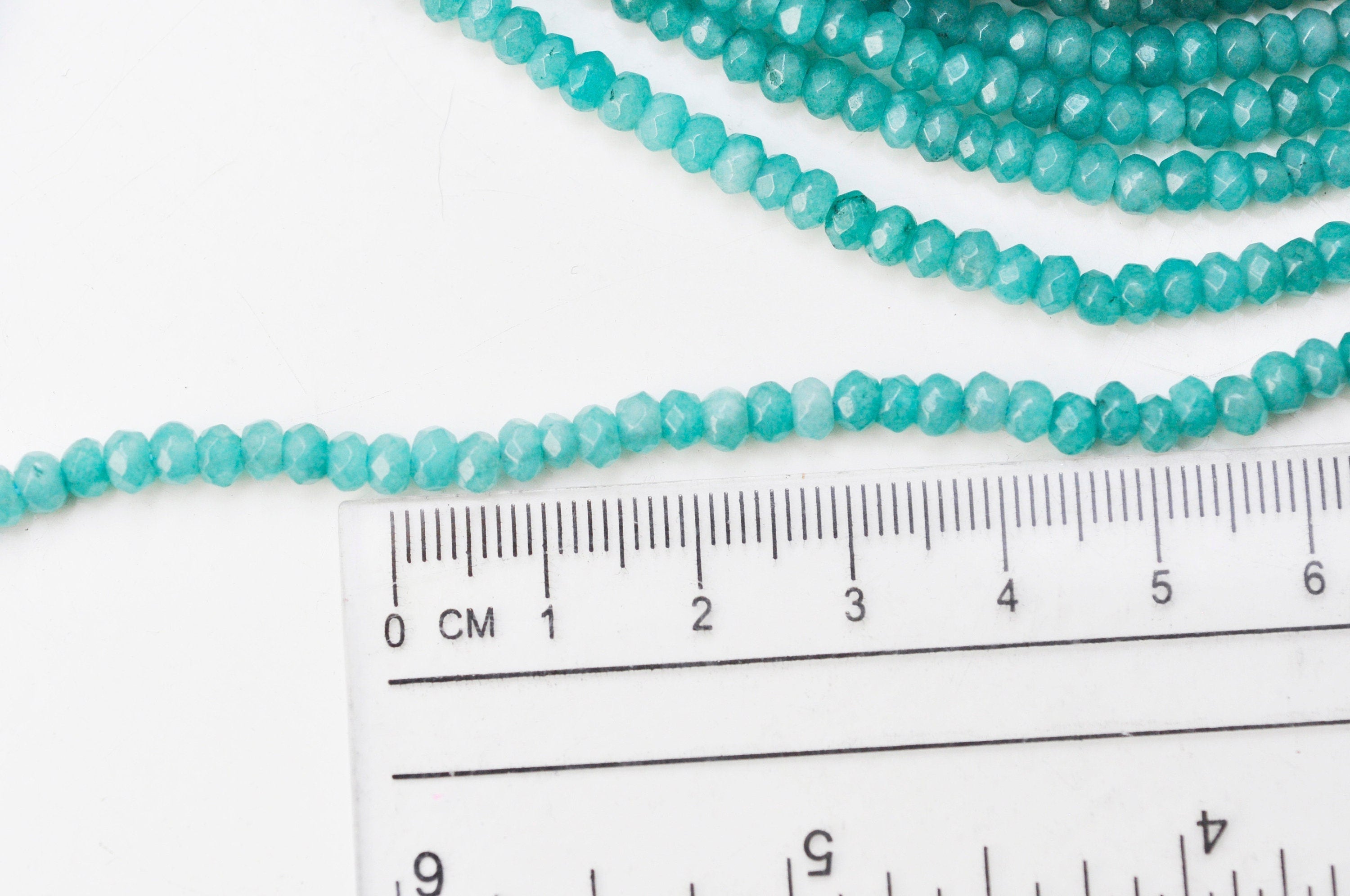 Gingerlily perles abacus jade turquoise 4x2mm fil 38cm