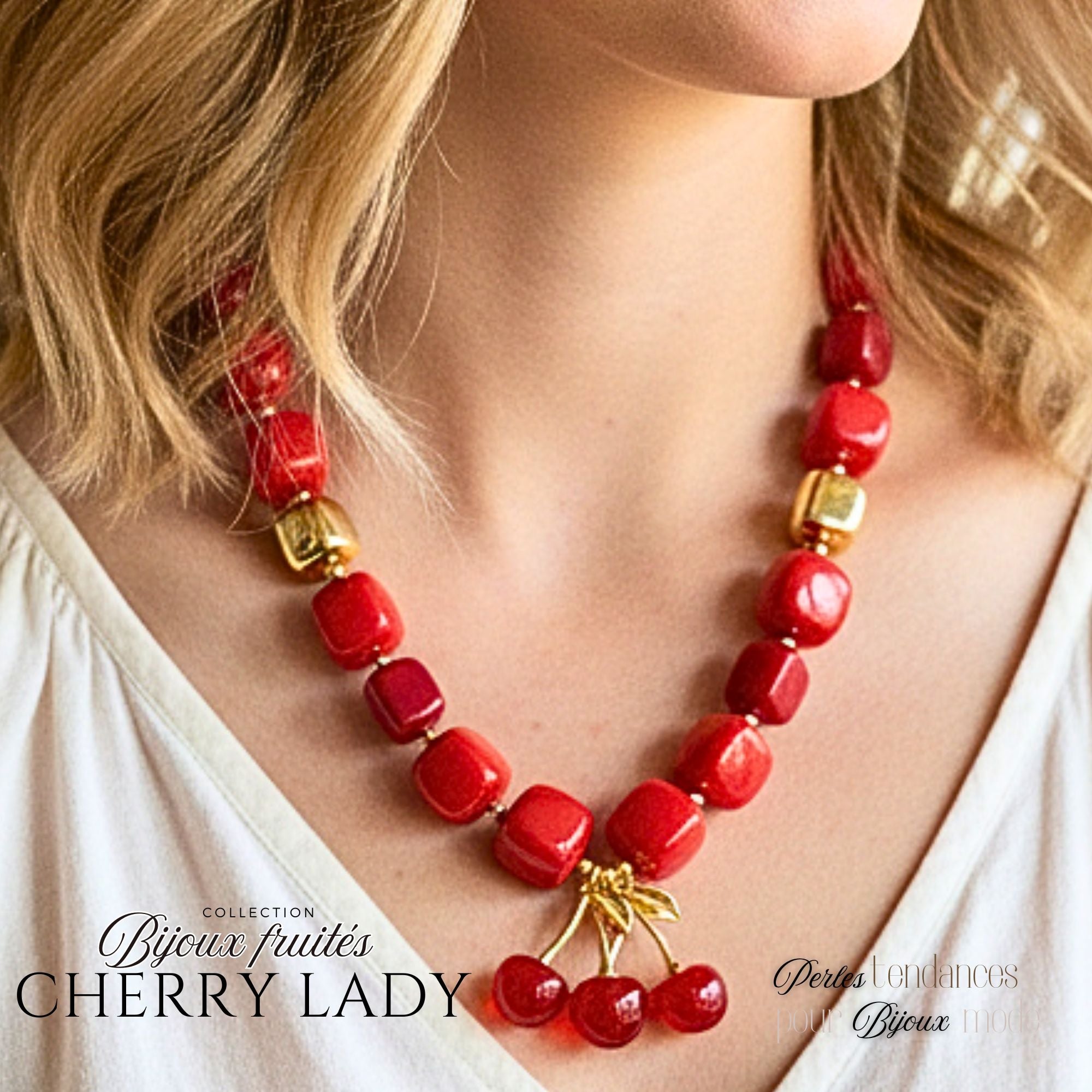ARTSHOP Cherry Lady Kit Collier Cerise 48 cm acrylique