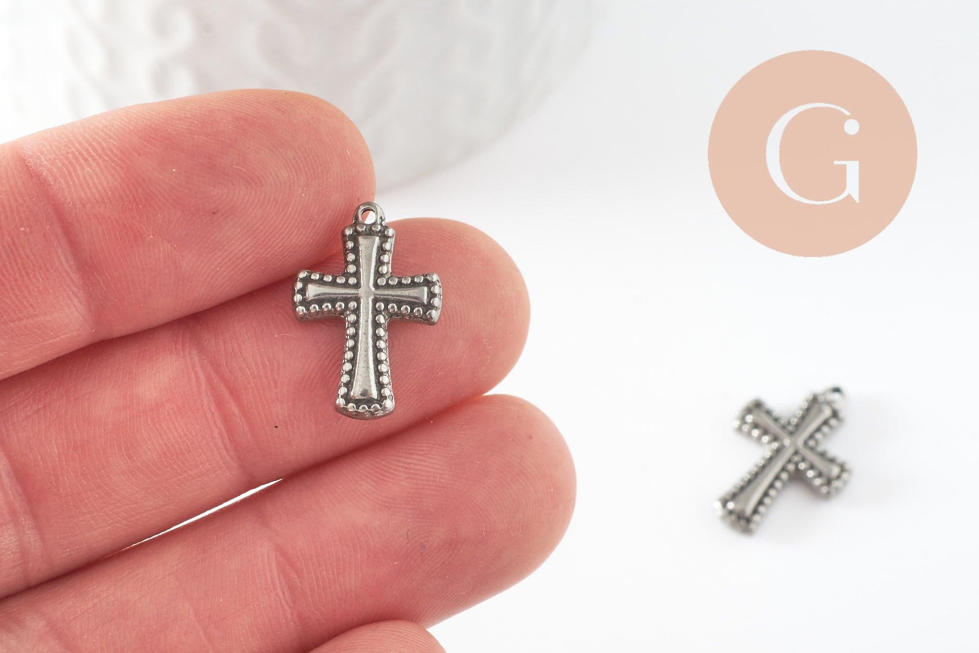 Gingerlily G9649 pendentif croix acier inoxydable 18 mm