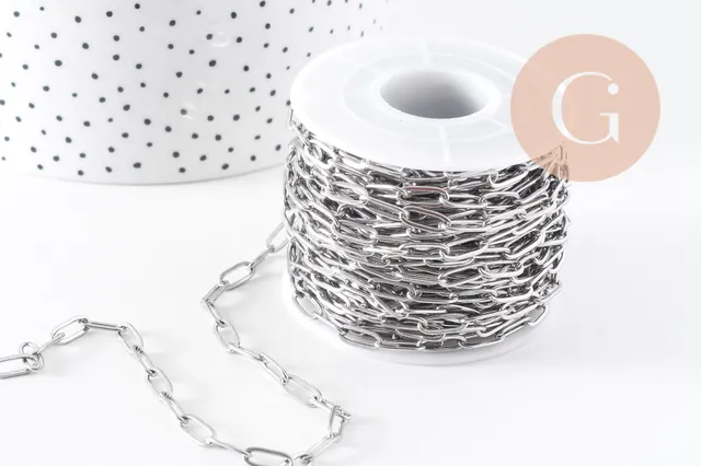 Gingerlily Chaînes DIY Maille rectangle G10679 chaîne platine 9,7mm 1m