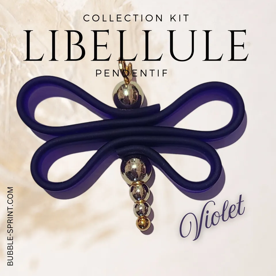 ARTSHOP Bijoux en KITS pendentif Libellule violet 35 mm