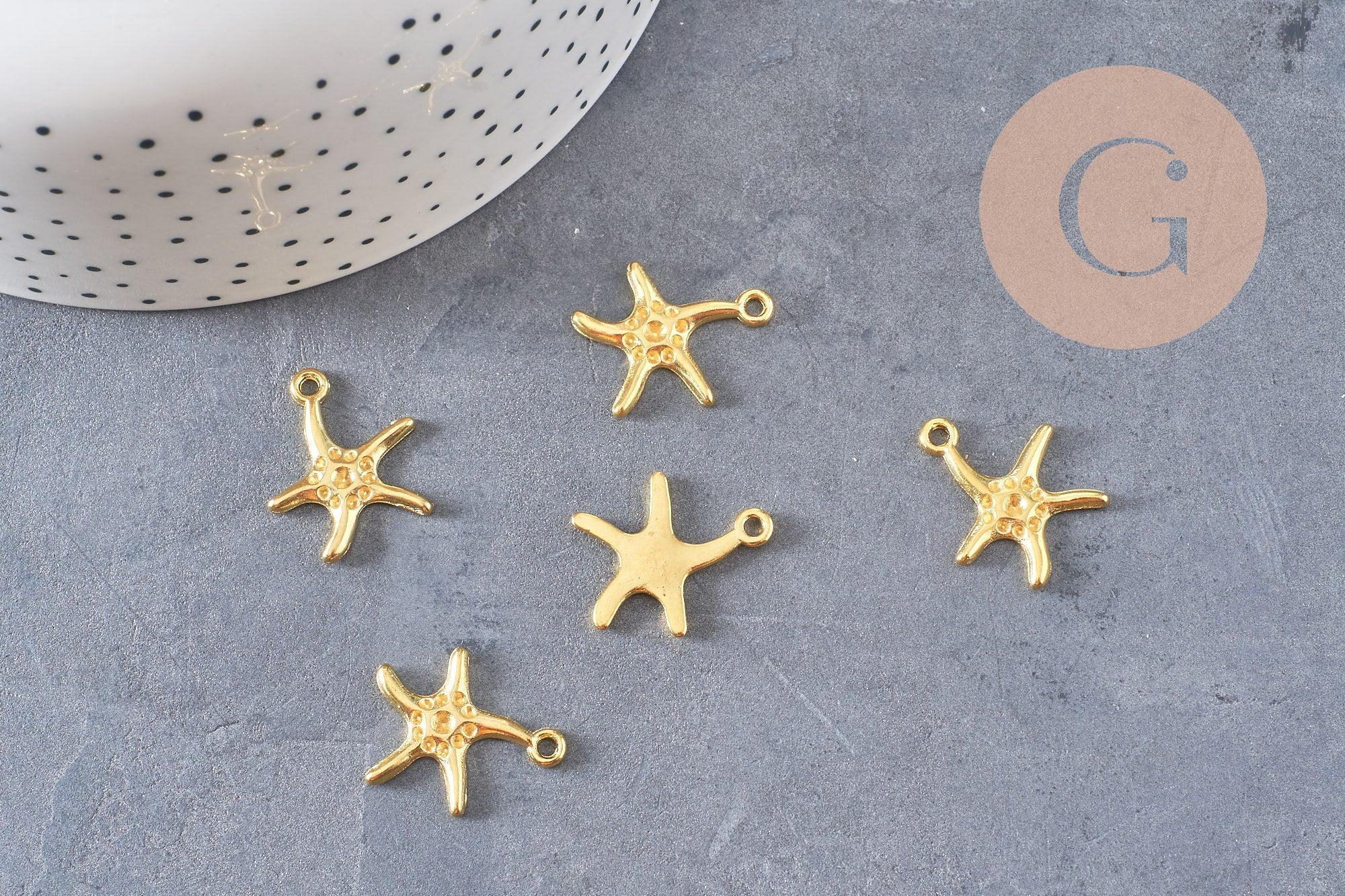 Gingerlily Pendentifs Étoile de Mer Zamac Doré 22mm x10
