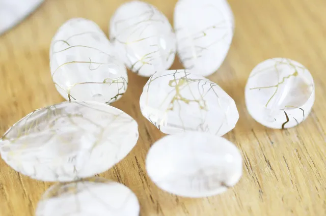 Gingerlily Perles perle acrylique transparente dorée lot 10