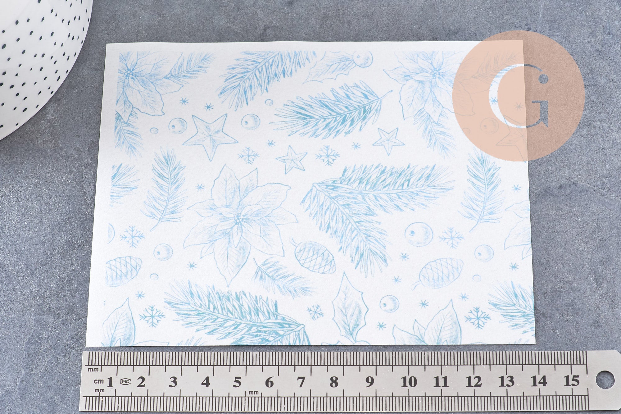 Gingerlily Pâte polymère G10781 feuille transfert hiver vert 14x10 cm