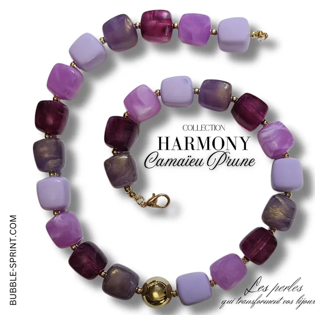 ARTSHOP Harmony collier camaïeu prune 50 cm kit
