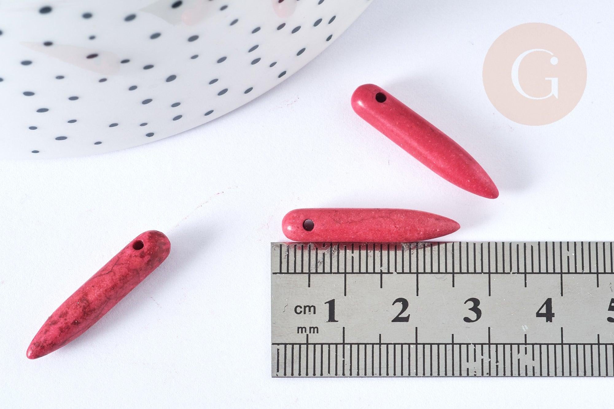 Gingerlily Perles Perles pierre howlite G7428 fuchsia 20-25mm x10