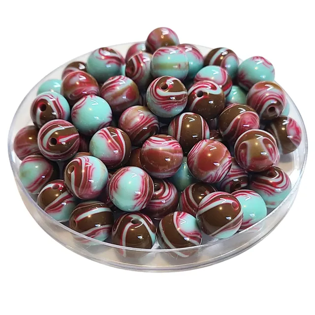 ARTSHOP 341 boules acryliques 12MM Swirl turquoise x20