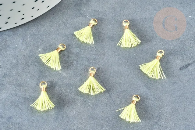 Gingerlily Pendentifs G8219 breloque pompon jaune clair x10