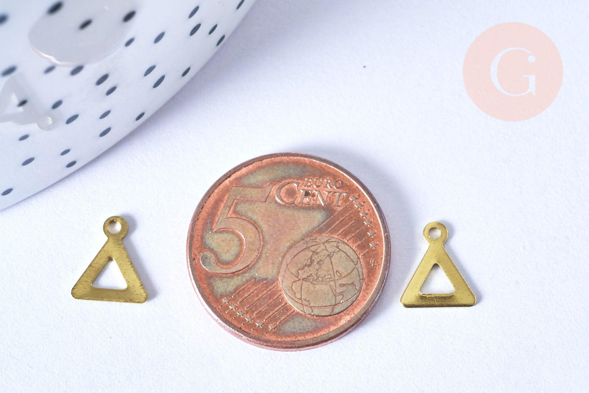 Gingerlily G6510 breloque triangle laiton brut 7mm x5