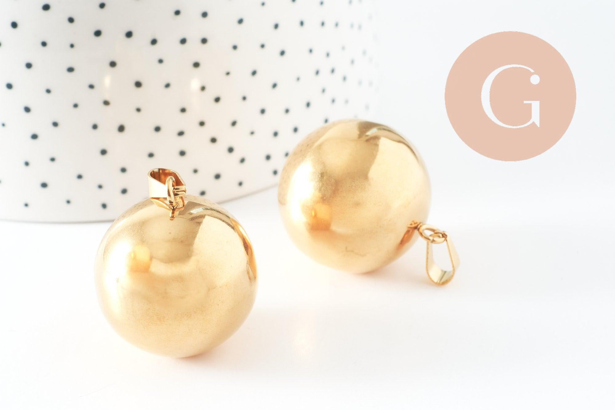Gingerlily Pendentifs G9663 pendentif rond boule doré 35mm x1