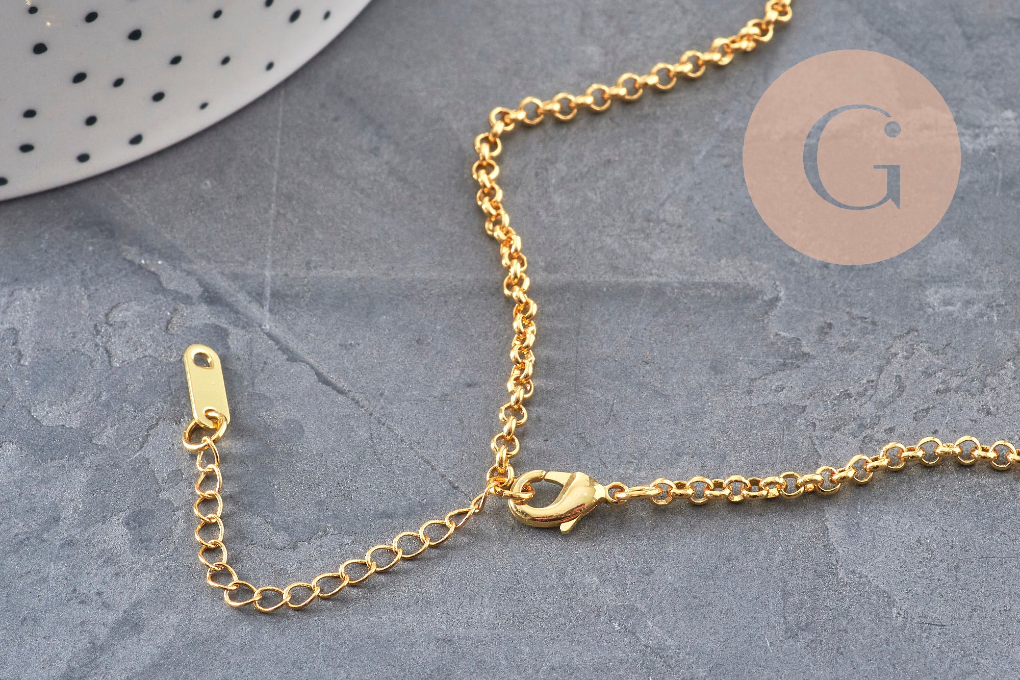 Gingerlily Collier locket lune étoiles acier doré x1