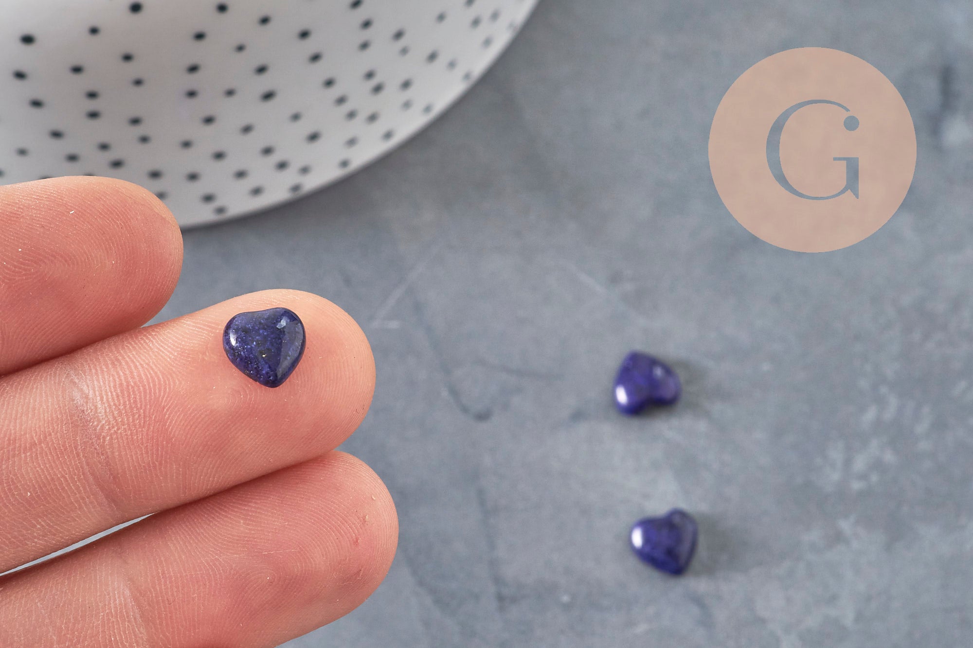 Gingerlily Cabochon coeur lapis lazuli 8x8mm x1