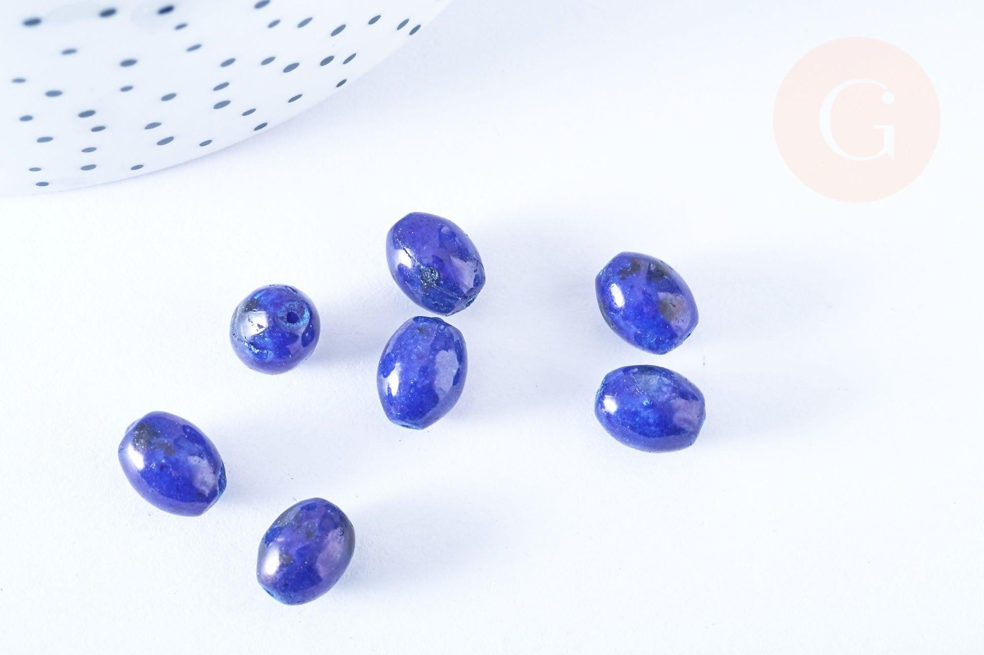 Gingerlily Pierre G6460 perles howlite bleu foncé 10x8mm x5