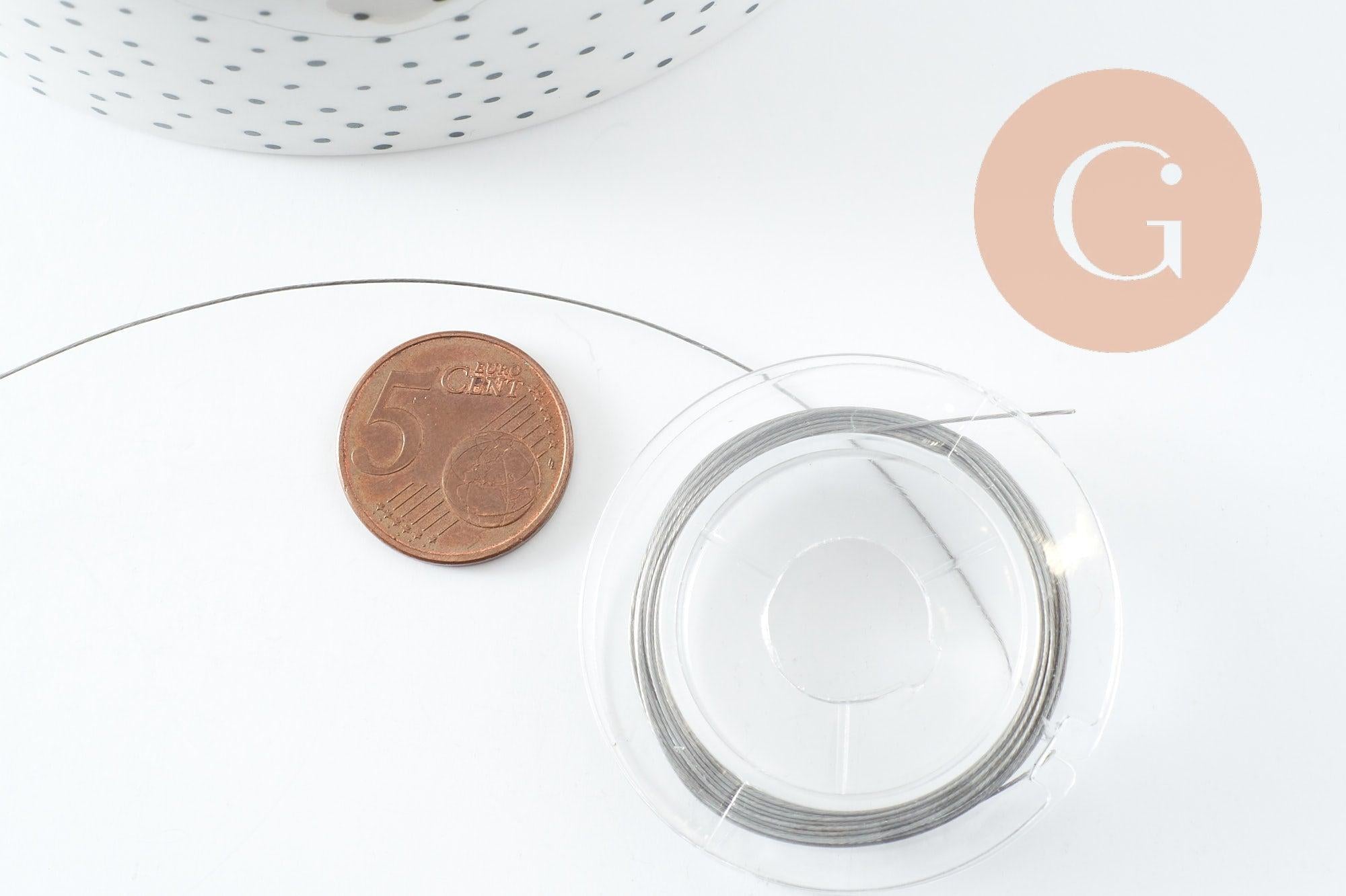 Gingerlily Fils DIY Fil câblé acier 0.38mm bobine 10m