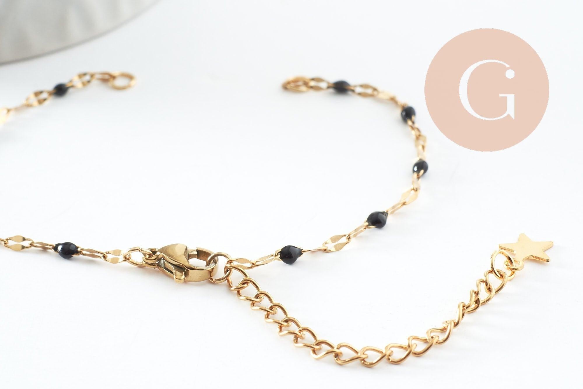Gingerlily Apprêts Base bracelet acier doré G9592 16,2cm